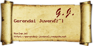 Gerendai Juvenál névjegykártya